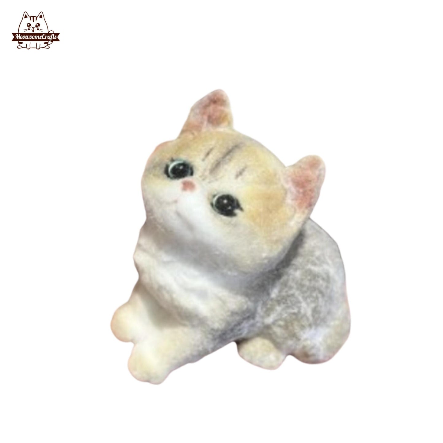 Soft Furry Sitting Kitty Cats Squishy Squeezable Anxiety Stress Relief Sensory Fidget Toy Washable