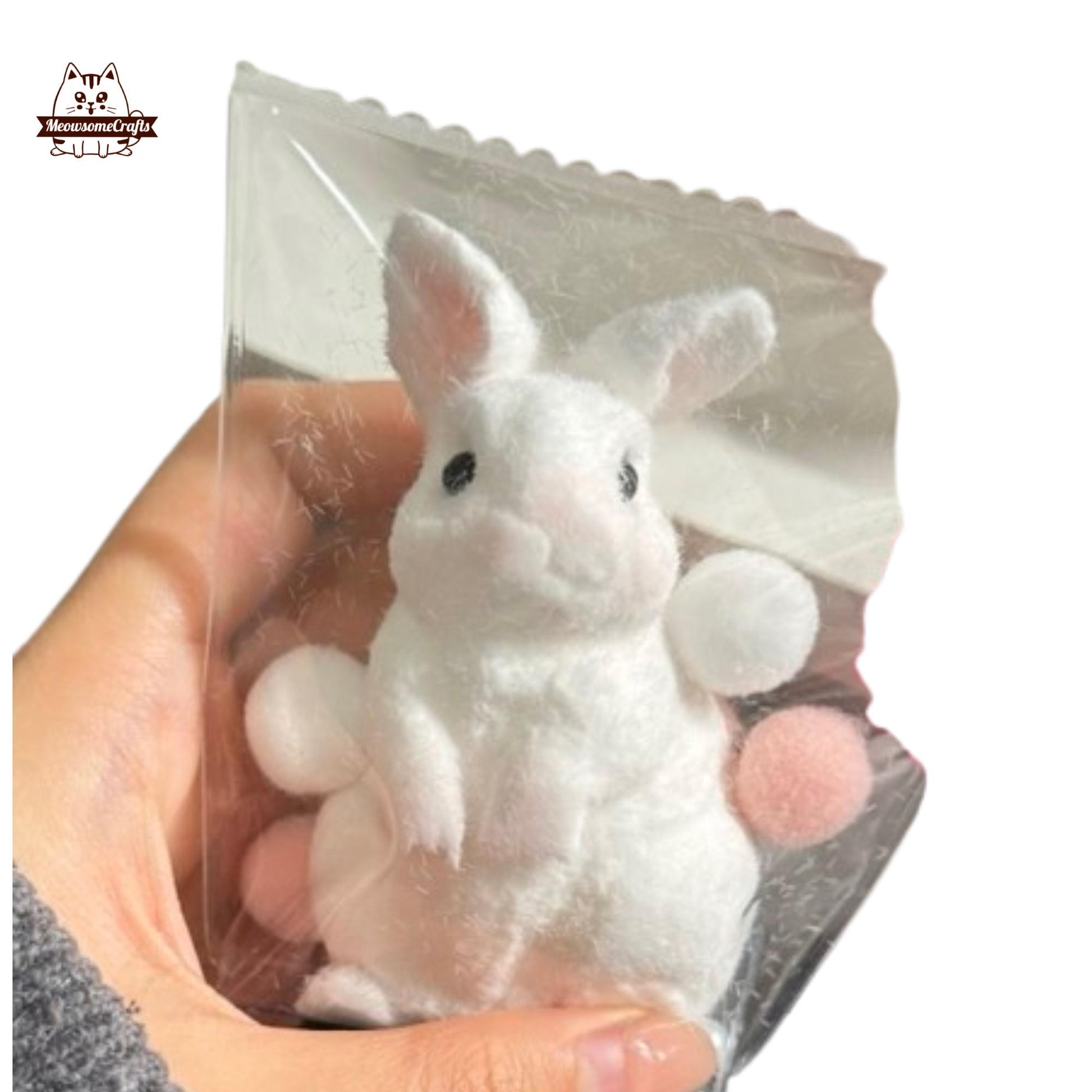 Soft Furry Bunny Rabbit Squishy Customizable Squeezable Anxiety Stress Relief Sensory Fidget Toys