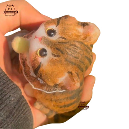 Soft Furry Sitting Orange Kitten Cat Squishy Squeezable Anxiety Stress Relief Sensory Fidget Toys