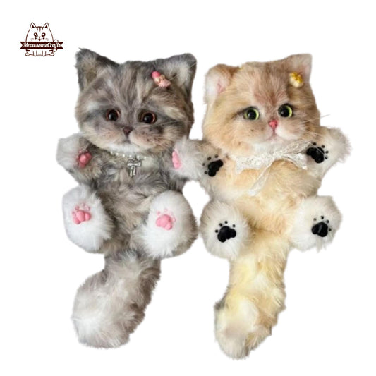 Handmade Chenille Stems Custom Cat Keychain Bag Ornament | Pet Memorial Gift