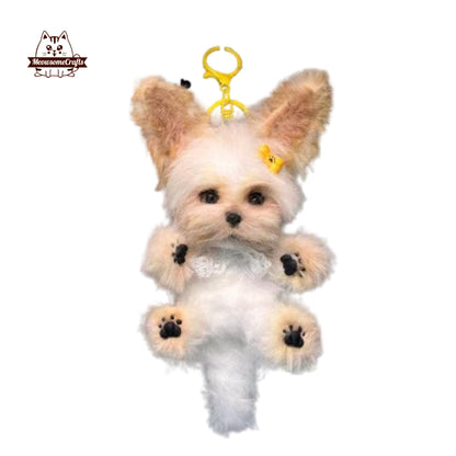 Handmade Chenille Stem Custom Dog Keychain Bag Ornament | Puppy Replica Figurine Memorial Gift - B