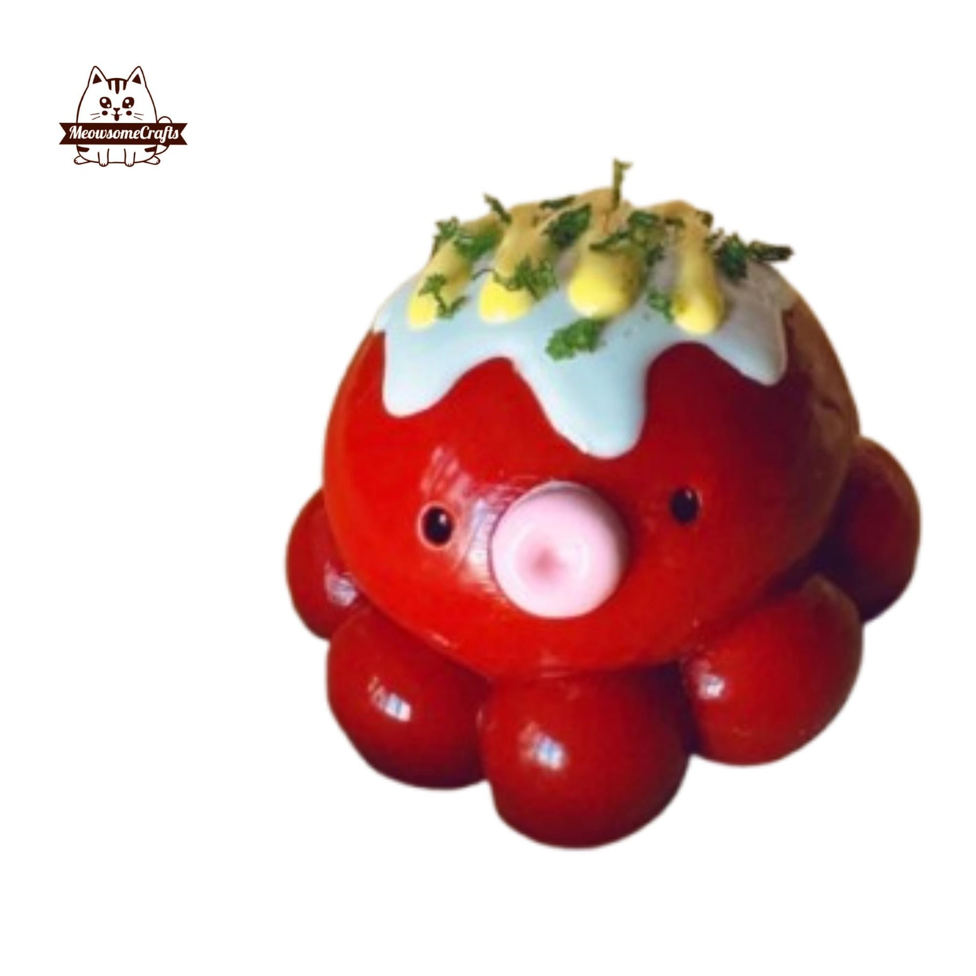 Kawaii Octopus Squishy Keychain Squeezable Anxiety Stress Relief Sensory Fidget Toys - Red - Squishy