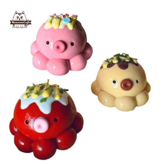 Kawaii Octopus Squishy Keychain Squeezable Anxiety Stress Relief Sensory Fidget Toys - Squishy