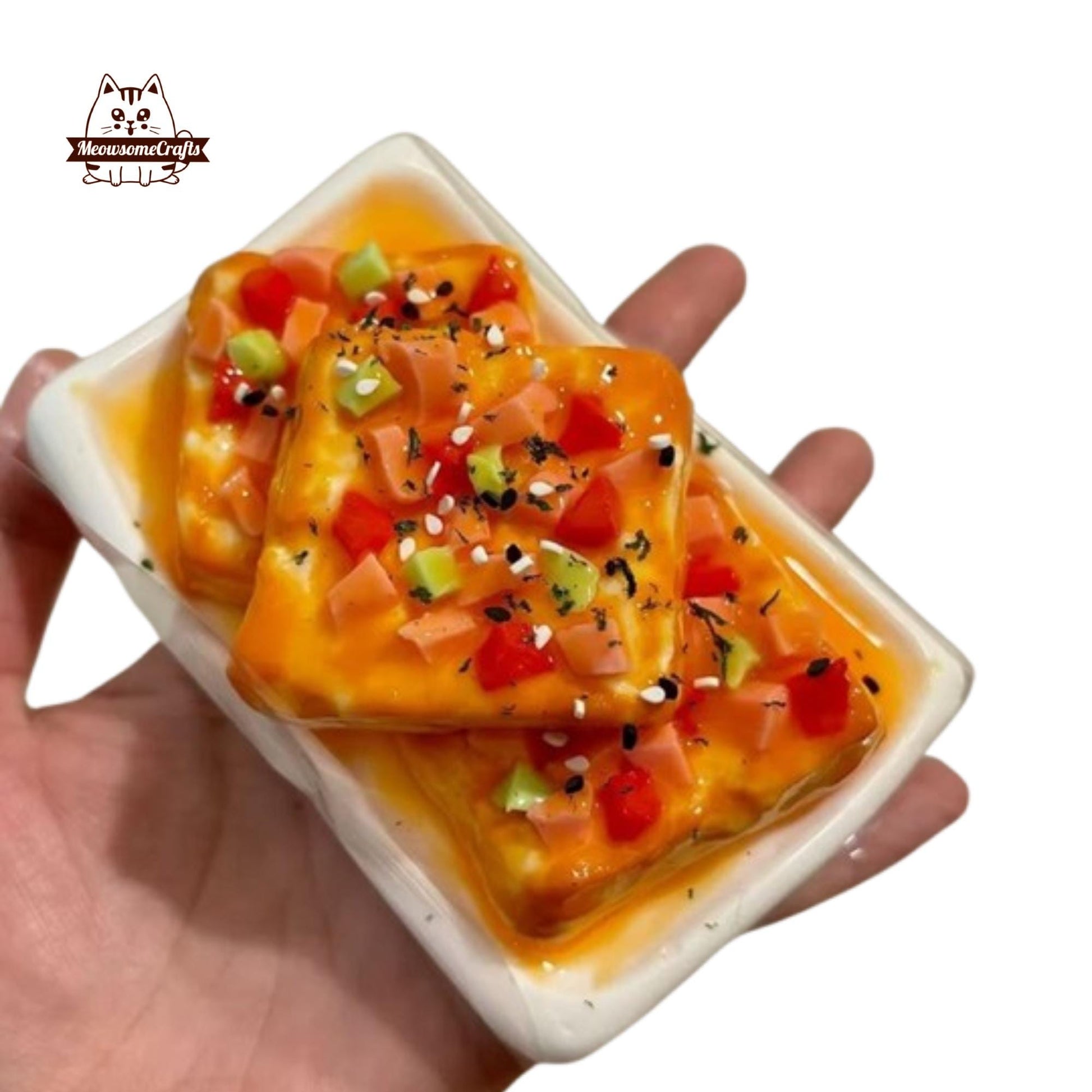 Tofu Food Squishy Squeezable Anxiety Stress Relief Sensory Fidget Toys - Squishy