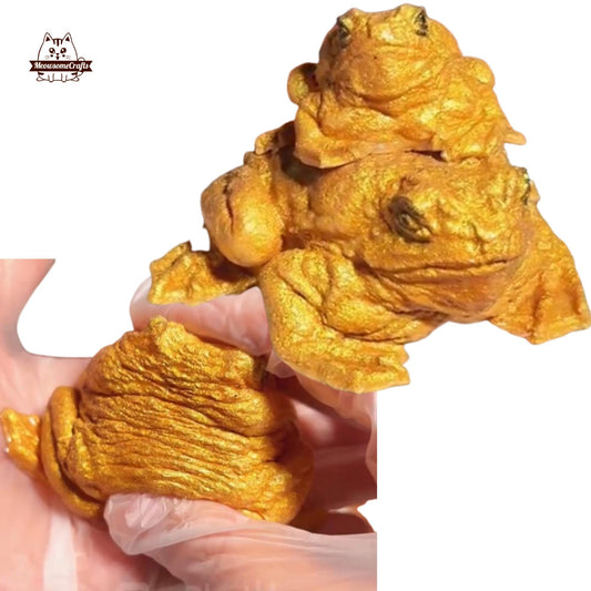 Golden Frog Squishy Squeezable Anxiety Stress Relief Sensory Handmade Fidget Toy