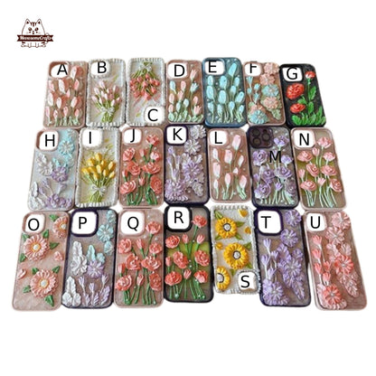 Finished Handmade Decoden Phone Cases | Kawaii Flowers Roses Tulips Lilies Daisies Charms | Samsung Android iPhone