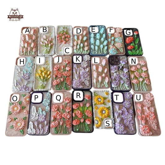 Finished Handmade Decoden Phone Cases | Kawaii Flowers Roses Tulips Lilies Daisies Charms | Samsung Android iPhone