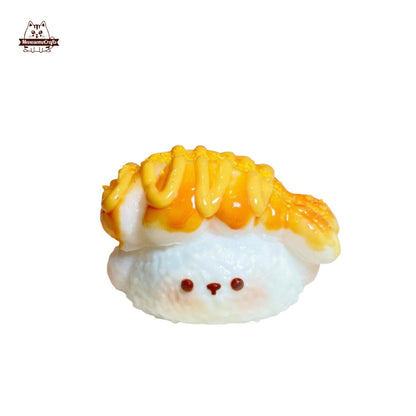 Cute Taba Squishy Dog face Salmon Shrimp Sushi Squeezable Anxiety Stress Relief Sensory Fidget Toys