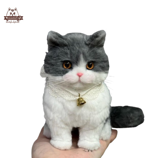 Handmade Chenille Stem Personalized Sitting Cat Figurine | Pet Replica Memorial Gift