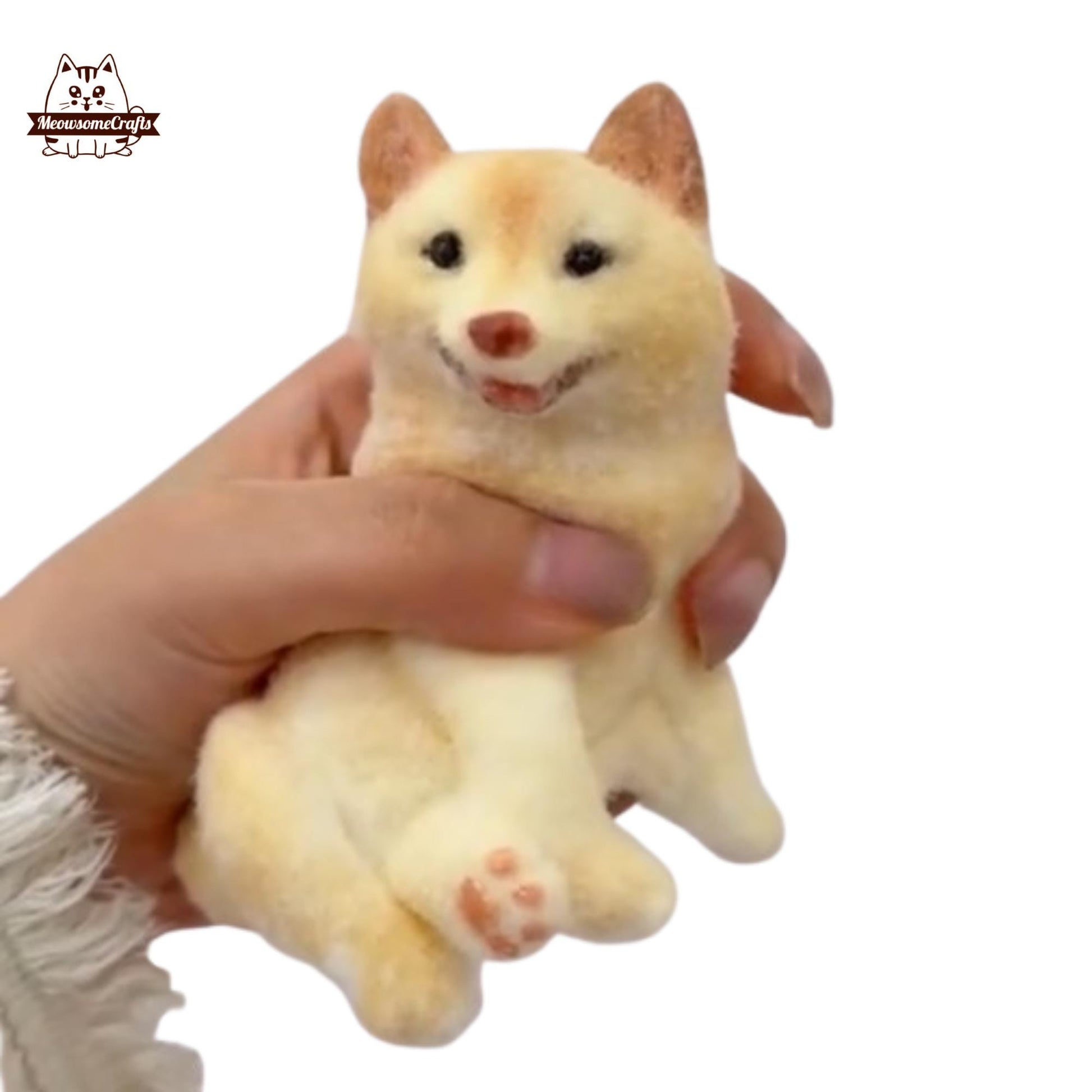 Soft Furry Shiba Inu Dog Squishy Squeezable Anxiety Stress Relief Sensory Handmade Fidget Toys - A - Squishy