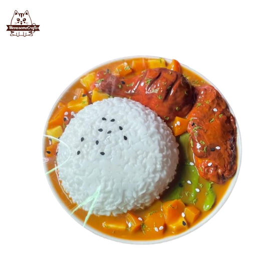 Food Squishy Curry Chicken Leg Rice Taba Squishy Squeezable Anxiety Stress Relief Sensory Fidget Toy - Squishy