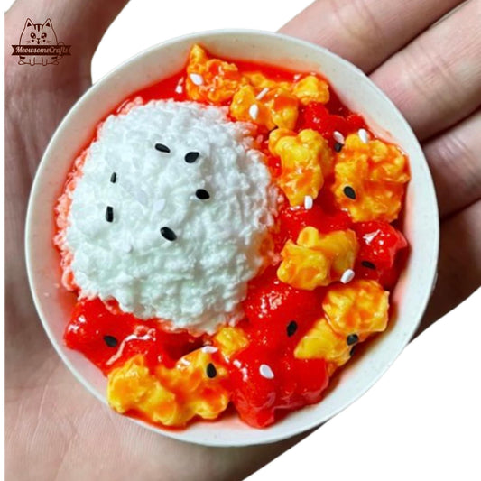 Keychain Squishy Tomato Fried Egg Rice Sensory Toy Squeezable Anxiety Stress Relief Fidget Toy - Squishy