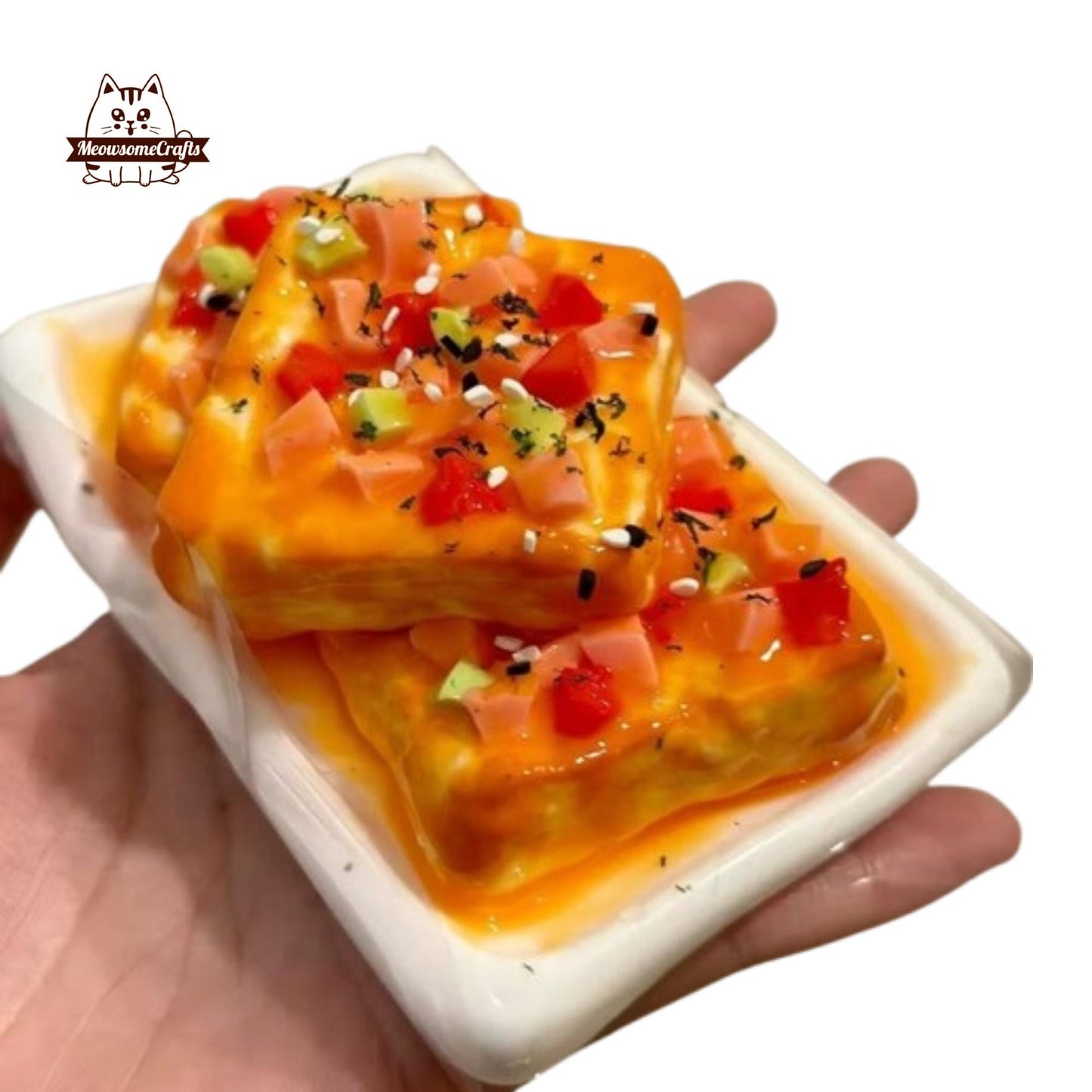 Tofu Food Squishy Squeezable Anxiety Stress Relief Sensory Fidget Toys - Squishy
