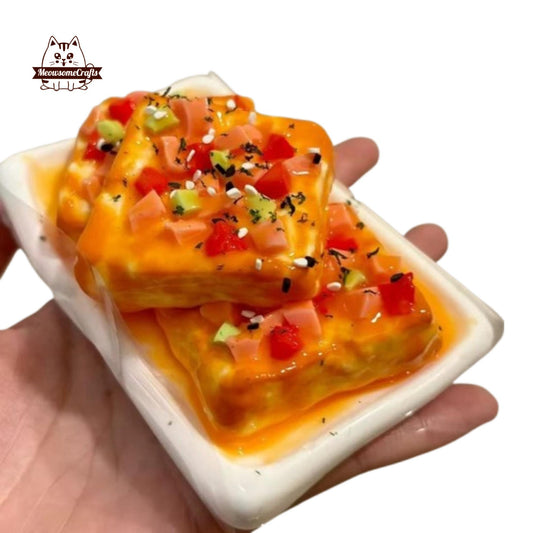 Tofu Food Squishy Squeezable Anxiety Stress Relief Sensory Fidget Toys - Squishy