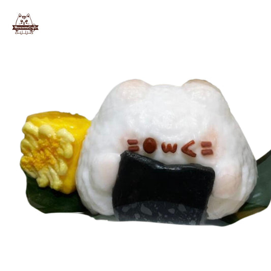 Cute Taba Squishy Onigiri Sushi Cat Small Face Squeezable Anxiety Stress Relief Sensory Fidget Toys