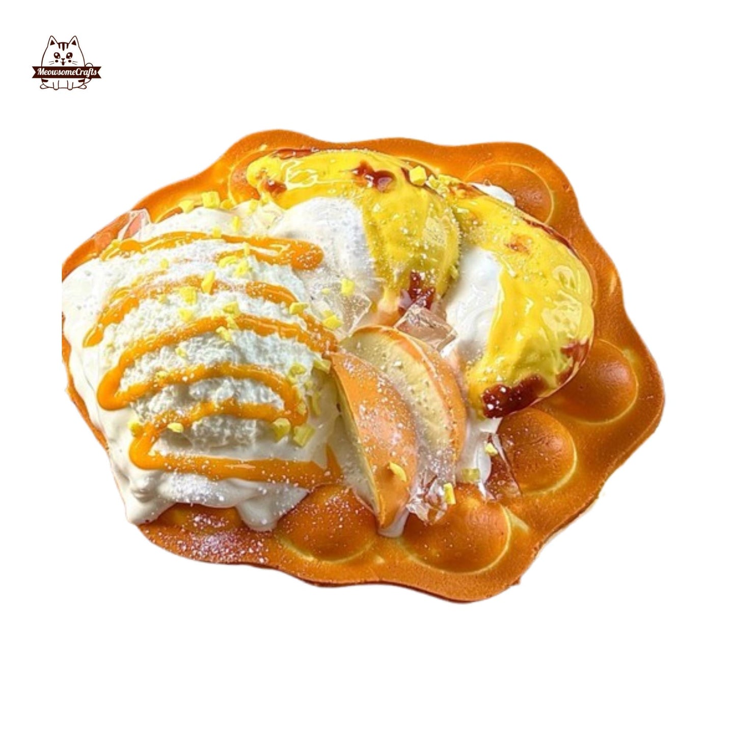 Durian Chestnut Bubble Waffle Food Taba Squishy Squeezable Anxiety Stress Relief Sensory Fidget Toy
