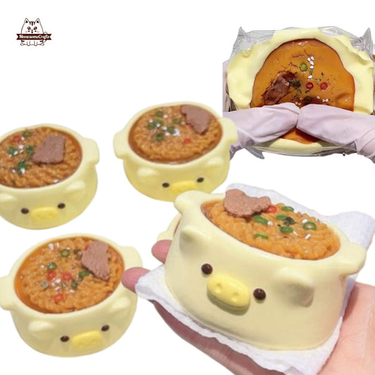 Cute Bowl Beef Noodles Food Taba Squishy Squeezable Anxiety Stress Relief Sensory Fidget Toy