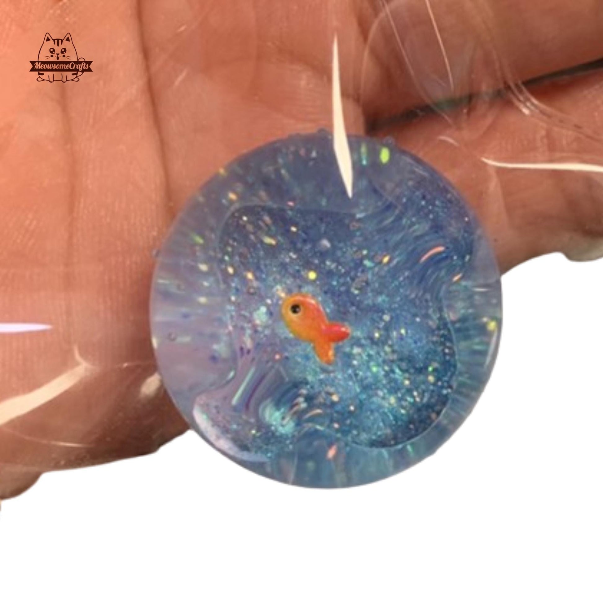Ocean Fish Ball Keychain Handmade Squishy Fidget Toy