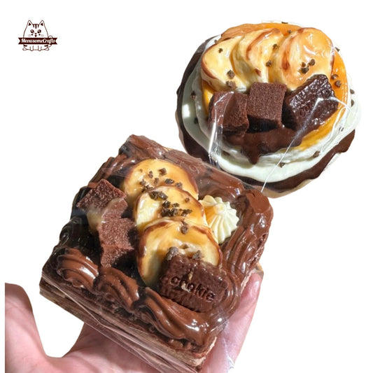 Soft Chocolate Cake Taba Squishy Squeezable Anxiety Stress Relief Sensory Fidget Toy