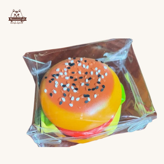 Handmade Cheeseburger Food Squishy Squeezable Anxiety Stress Relief Sensory Fidget Toy