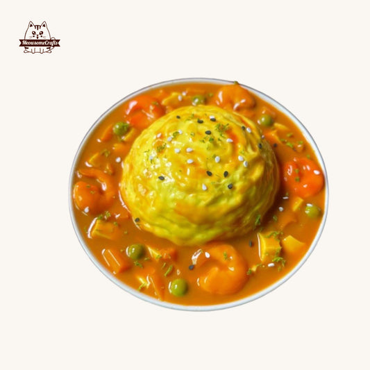 Handmade Curry Shrimp Egg Rice Food Squishy Squeezable Anxiety Stress Relief Sensory Fidget Toy