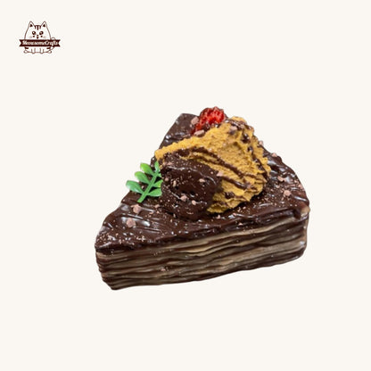 Soft Chocolate Mango Durian Cake Slice Food Squishy Squeezable Anxiety Stress Relief Sensory Fidget Toys
