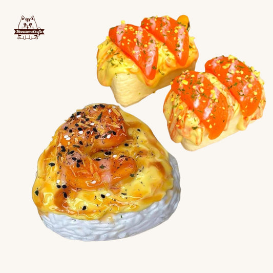 Soft Salmon Aburi Sushi Shrimp Rice Ball Food Squishy Squeezable Anxiety Stress Relief Sensory Fidget Toys