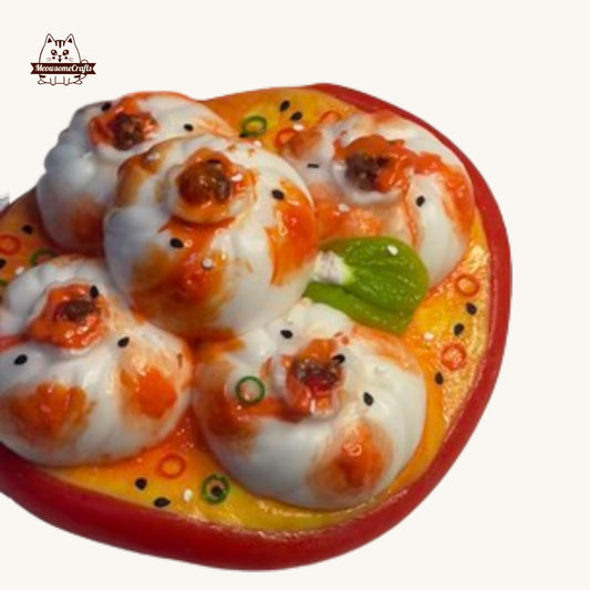 Handmade Spicy Red Sauce Buns Food Squishy Squeezable Anxiety Stress Relief Sensory Fidget Toys