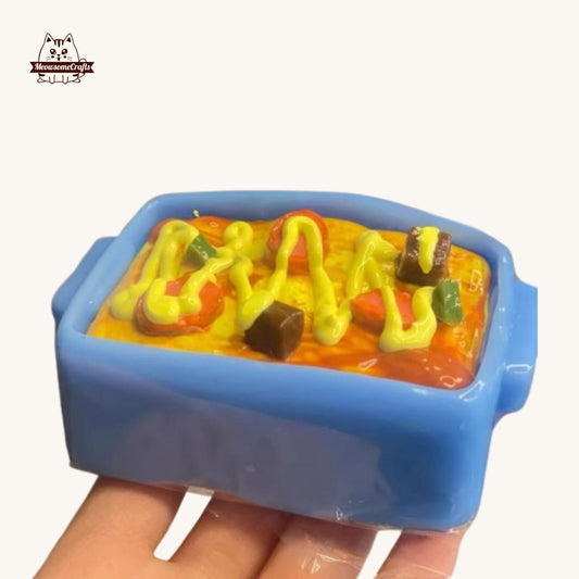 Handmade Casserole Cheese Bowl Food Squishy Squeezable Anxiety Stress Relief Sensory Fidget Toys