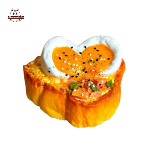 Soft-boiled Egg Toast Food Taba Squishy Squeezable Anxiety Stress Relief Sensory Fidget Toy