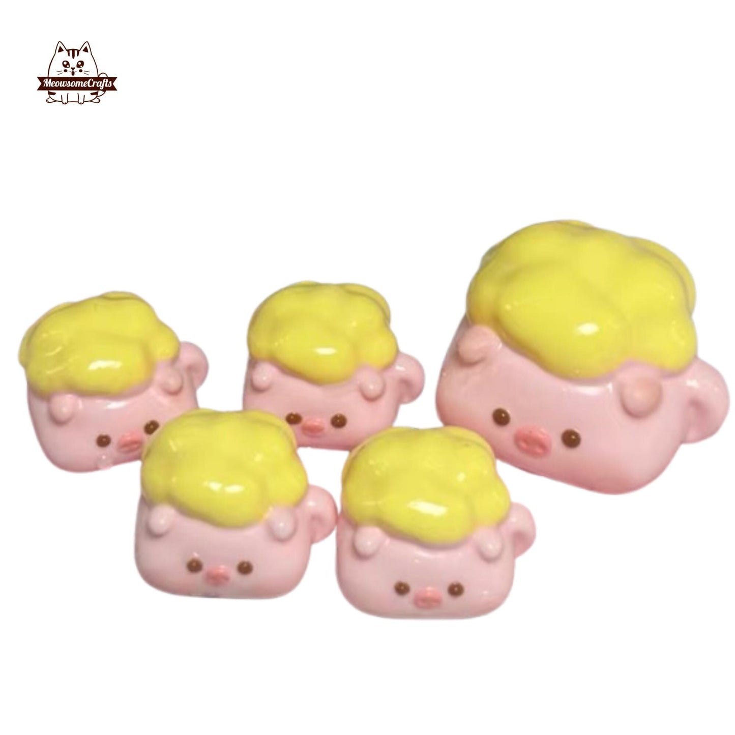 Furry Chubby Pig Face Handmade Squishy Fidget Toy