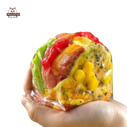 Big Egg Vegetable Sandwich Food Taba Squishy Squeezable Anxiety Stress Relief Sensory Fidget Toy