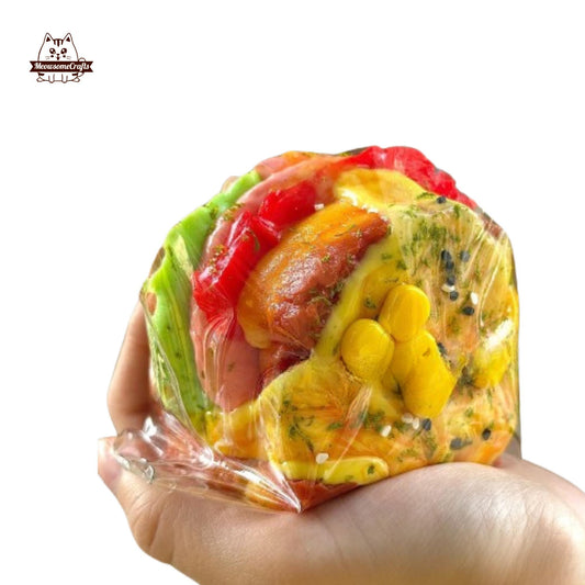 Big Egg Vegetable Sandwich Food Taba Squishy Squeezable Anxiety Stress Relief Sensory Fidget Toy