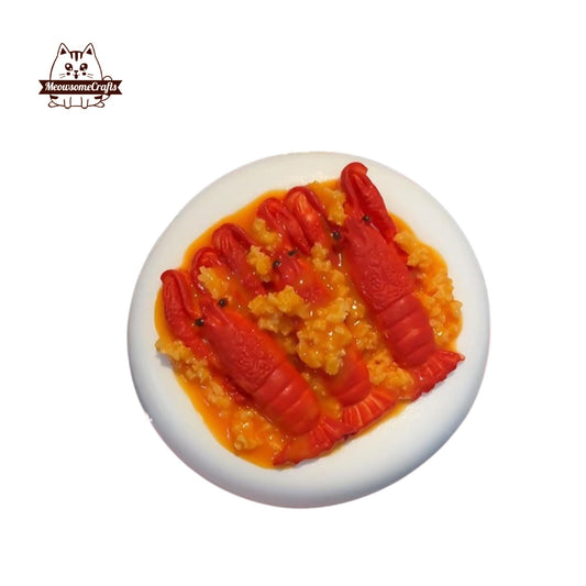 Garlic Lobster Bowl Food Taba Squishy Squeezable Anxiety Stress Relief Sensory Fidget Toy