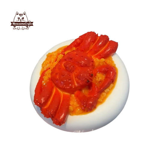 Garlic Crab Bowl Food Taba Squishy Squeezable Anxiety Stress Relief Sensory Fidget Toy