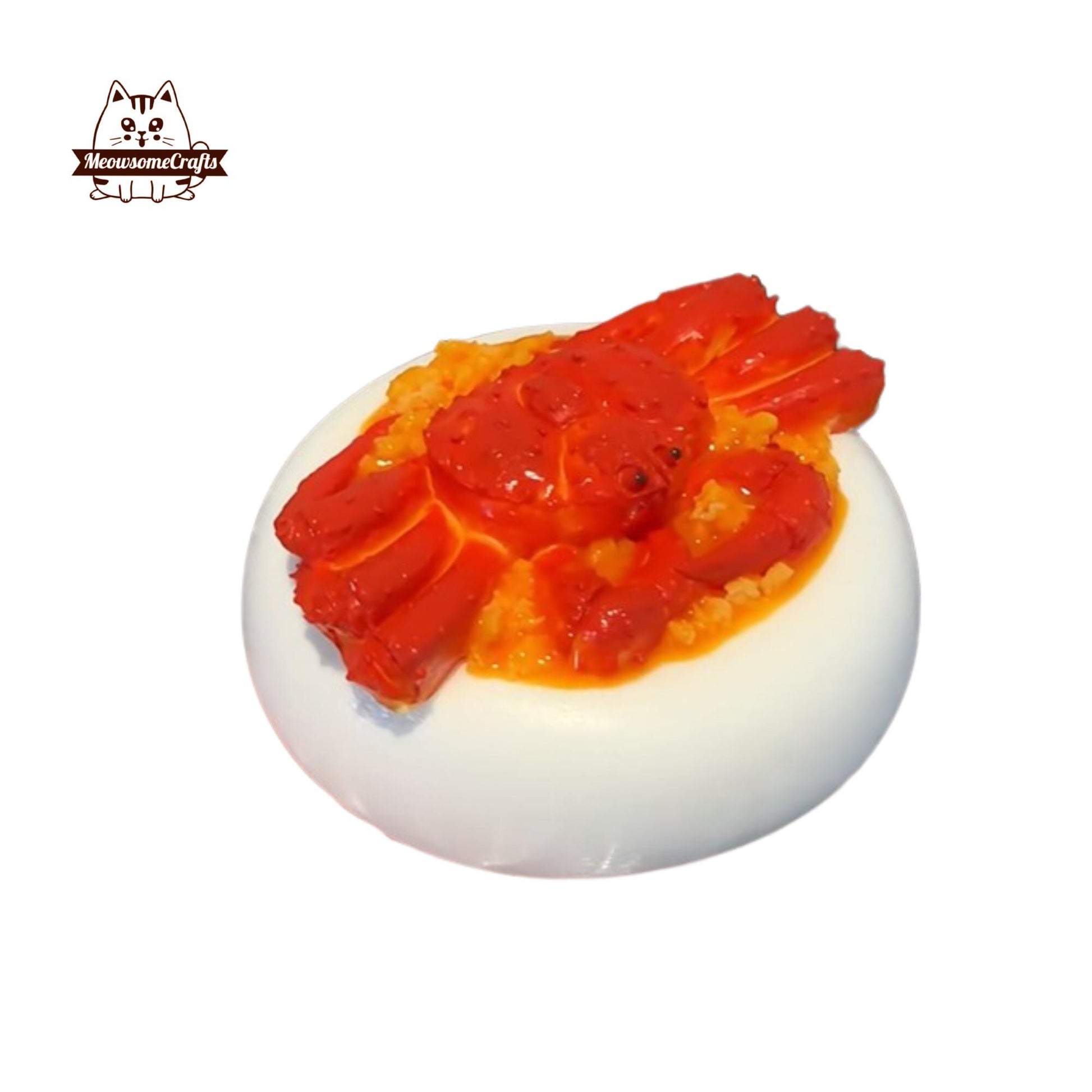 Garlic Crab Bowl Food Taba Squishy Squeezable Anxiety Stress Relief Sensory Fidget Toy