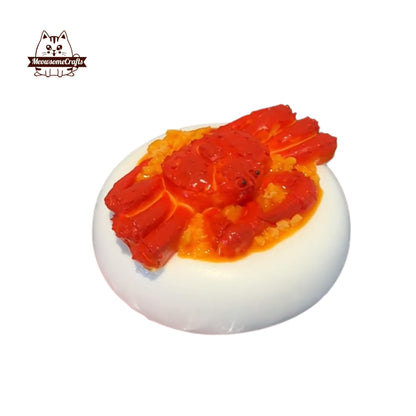 Garlic Crab Bowl Food Taba Squishy Squeezable Anxiety Stress Relief Sensory Fidget Toy