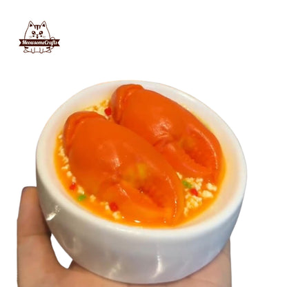 Lobster Claws Bowl Food Taba Squishy Squeezable Anxiety Stress Relief Sensory Fidget Toy