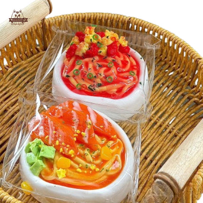 Salmon Tomato Egg Bowl Food Taba Squishy Squeezable Anxiety Stress Relief Sensory Fidget Toy