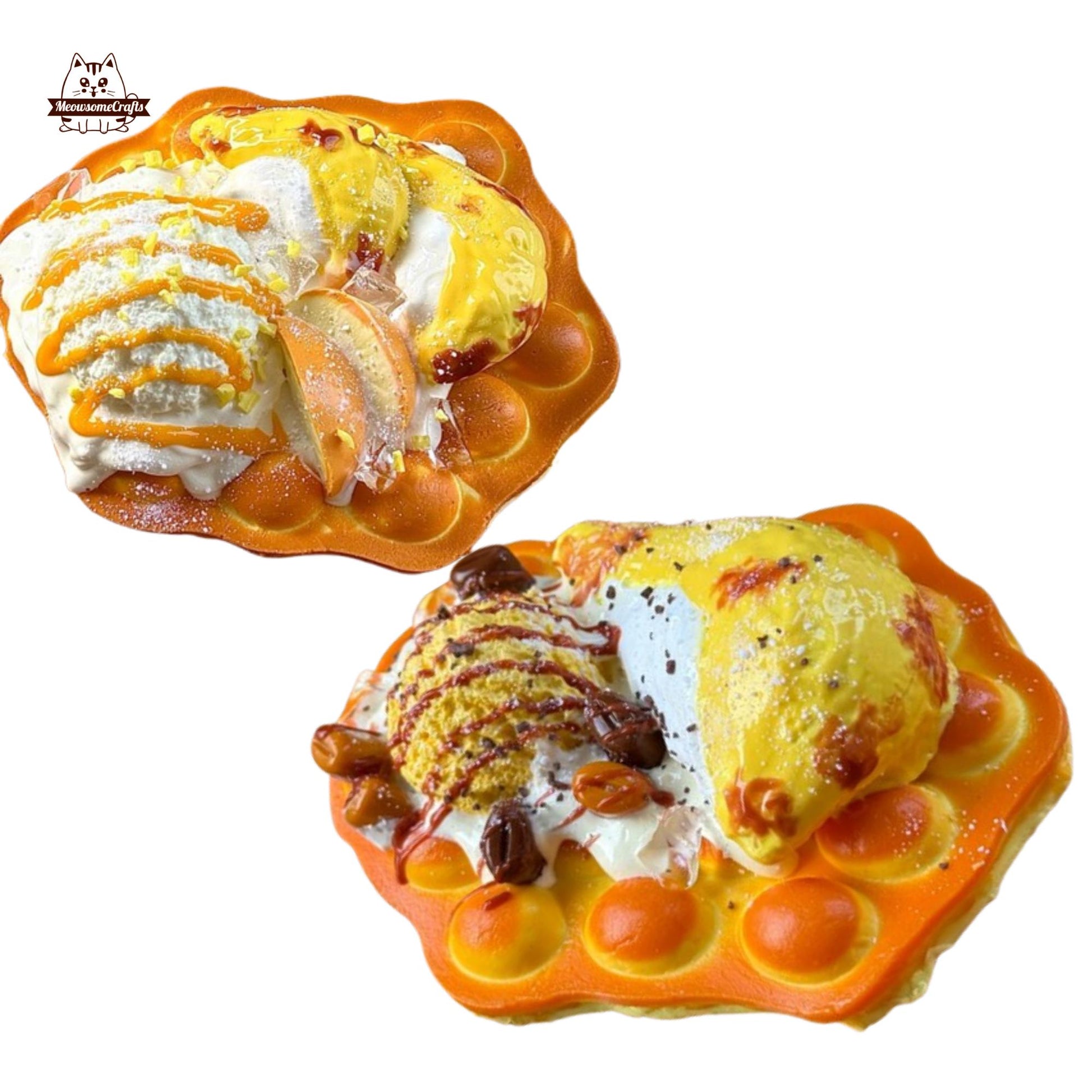 Durian Chestnut Bubble Waffle Food Taba Squishy Squeezable Anxiety Stress Relief Sensory Fidget Toy