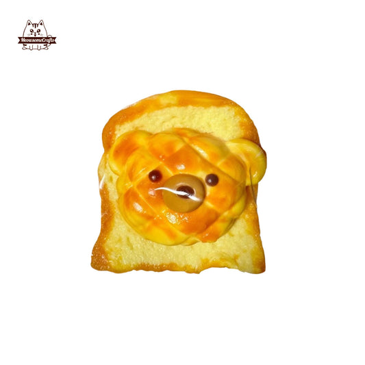 Handmade Dog face on Toast Food Taba Squishy Squeezable Anxiety Stress Relief Sensory Fidget Toy