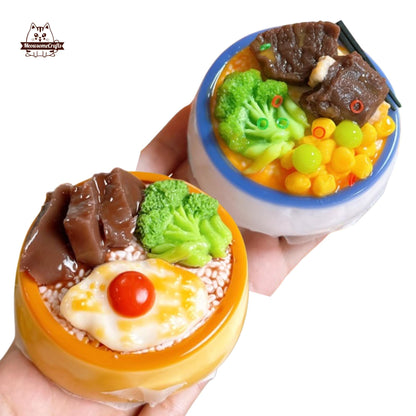 Sunny Side up Egg Corn Broccoli Rice Food Taba Squishy Squeezable Anxiety Stress Relief Sensory Fidget Toy