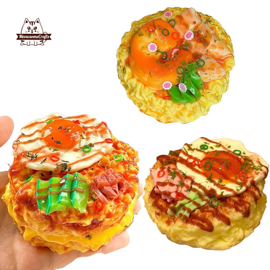 Cheese Egg Noodles Food Taba Squishy Squeezable Anxiety Stress Relief Sensory Fidget Toy