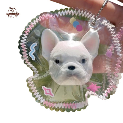 French Bulldog Hikuma Dog Keychain Animal Handmade Squishy Fidget Toy - B