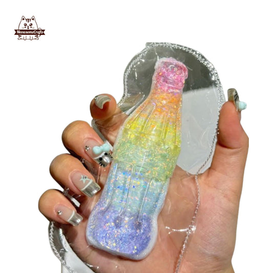 Glass Soda Bottle Rainbow Squishy Squeezable Anxiety Stress Relief Sensory Fidget Toys