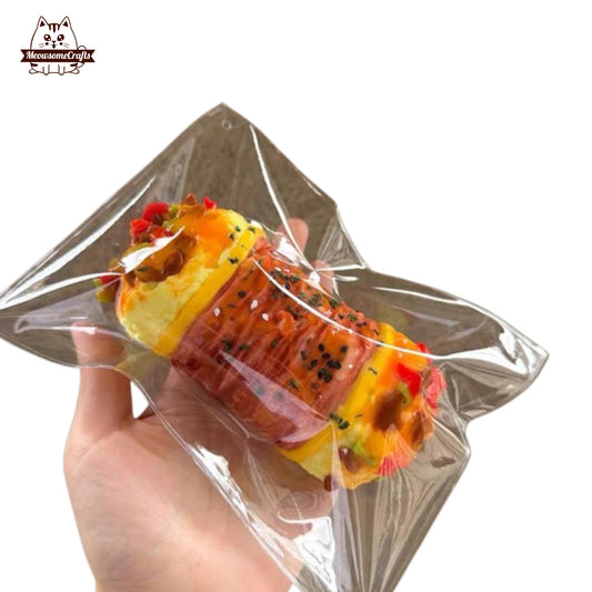 Bacon Beef Rolls Food Taba Squishy Squeezable Anxiety Stress Relief Sensory Fidget Toy