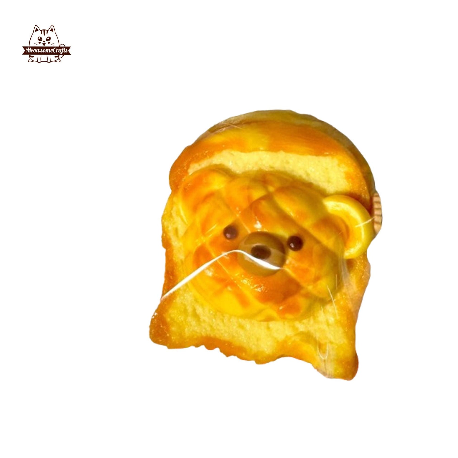 Handmade Dog face on Toast Food Taba Squishy Squeezable Anxiety Stress Relief Sensory Fidget Toy
