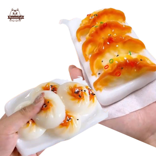 Fried Dumplings Buns Food Taba Squishy Squeezable Anxiety Stress Relief Sensory Fidget Toy