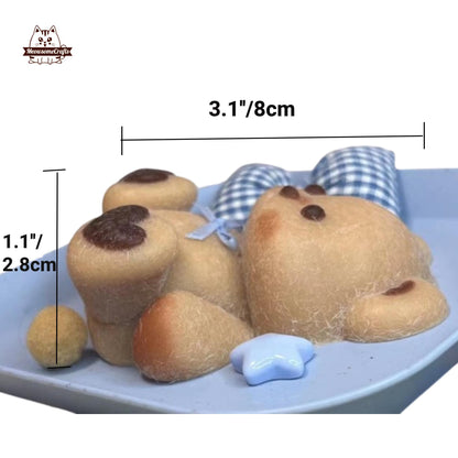 Furry Sitting Teddy Bear Heart Paws Handmade Squishy Fidget Toy