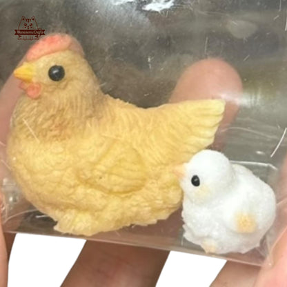 Furry Hen Chicken Baby Chick Animal Handmade Squishy Fidget Toy